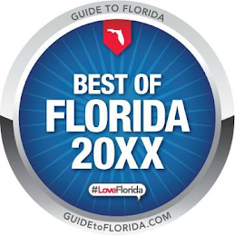 GUIDE TO FLORIDA BEST OF FLORIDA 20XX #LOVEFLORIDA GUIDETOFLORIDA.COM logo
