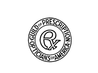 GUILD OF PRESCRIPTION OPTICIANS OF AMERICA RX logo