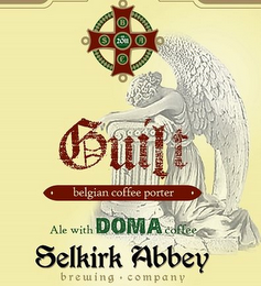 GUILT BELGIAN COFFEE PORTER ALE WITH DOMA COFFEE SELKIRK ABBEY BREWING · COMPANY 2011 BACS logo