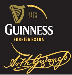 GUINNESS FOREIGN EXTRA EST D 1759 ARTH GUINNESS logo