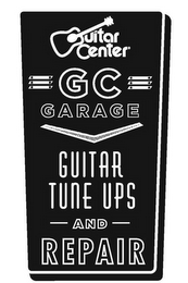 GUITAR CENTER GC GARAGE GUITAR TUNE UPS AND REPAIR logo
