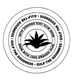 GULP THE GOODNESS MADE WITH 100% ORGANIC ALOE logo