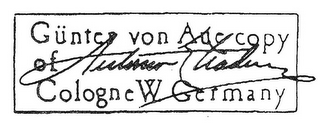 GUNTER VON AUE COPY OF ANTONIO STRADIVARIUS COLOGNE W. GERMANY logo