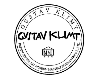 GUSTAV KLIMT MMI NYC DESIGN COPYRIGHT MUSEUM MASTERS INTERNATIONAL, LTD. logo