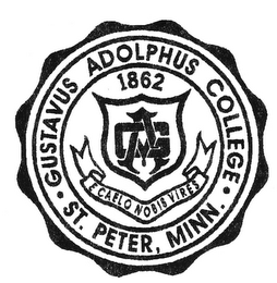 · GUSTAVUS ADOLPHUS COLLEGE · ST. PETER, MINN. 1862 E CAELO NOBIS VIRES GA logo