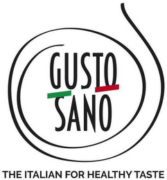GUSTO SANO THE ITALIAN FOR HEALTHY TASTE logo