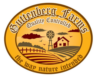 GUTTENBERG FARMS QUALITY CONTROLLED THE WAY NATURE INTENDED logo