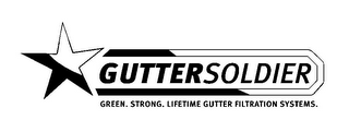 GUTTER SOLDIER GREEN. STRONG. LIFETIME GUTTER FILTRATION SYSTEMS. logo