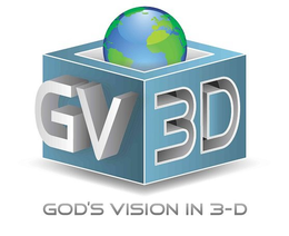 GV 3D GOD'S VISION IN 3-D logo
