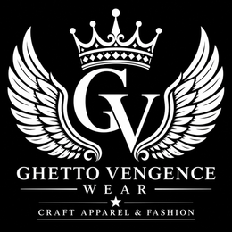 GV GHETTO VENGENCE WEAR CRAFT APPAREL & FASHION logo