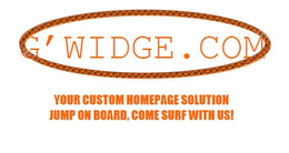 G'WIDGE.COM YOUR CUSTOM HOMEPAGE SOLUTION JUMP ON BOARD, COME SURF WITH US! logo