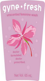 GYNE-FRESH UNSCENTED FEMININE WASH DOCTOR FORMULATED.  DOCTOR PRESCRIBED. logo