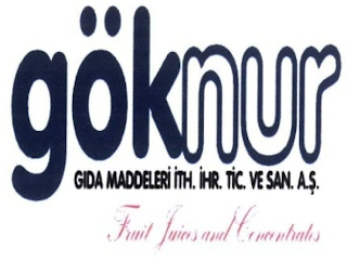 GÖKNUR GIDA MADDELERI ITH. IHR. TIC. VE SAN. A.S. FRUIT JUICES AND CONCENTRATES logo