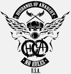 H A · HUSBANDS OF ANARCHY · U.S.A. · NO RULES · logo