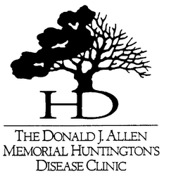 H D THE DONALD J. ALLEN MEMORIAL HUNTINGTON'S DISEASE CLINIC logo