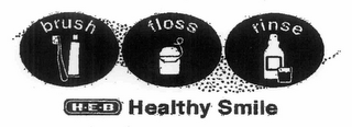 H-E-B HEALTHY SMILE BRUSH FLOSS RINSE logo