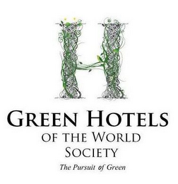 H GREEN HOTELS OF THE WORLD SOCIETY THE PURSUIT OF GREEN logo