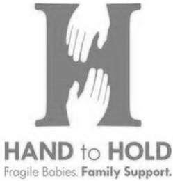 H HAND TO HOLD FRAGILE BABIES. FAMILY SUPPORT. logo