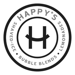 H HAPPY'S SHAVED-ICE · BUBBLE BLENDS · LEMONADES logo