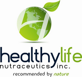 H HEALTHYLIFE NUTRACEUTICS INC. RECOMMENDED BY NATURE logo