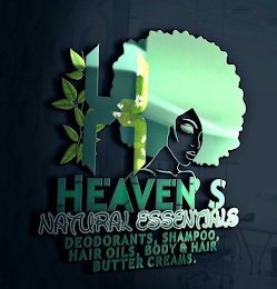 H HEAVEN'S NATURAL ESSENTIALS DEODORANTS, SHAMPOO, HAIR OILS, BODY & HAIR BUTTER CREAMS. logo