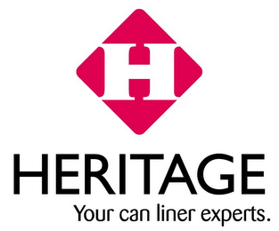 H HERITAGE YOUR CAN LINER EXPERTS. logo