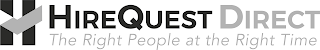 H HIREQUEST DIRECT THE RIGHT PEOPLE AT THE RIGHT TIME logo