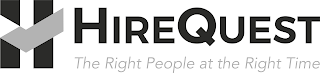 H HIREQUEST THE RIGHT PEOPLE AT THE RIGHT TIME logo