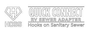 H HOSS QUICK CONNECT RV SEWER ADAPTER HOOKS ON SANITARY SEWER logo