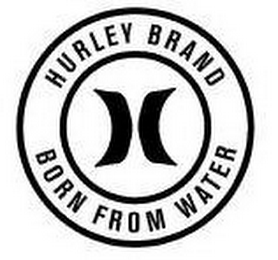 H HURLEY BRAND BORN FROM WATER logo