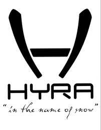 H HYRA "IN THE NAME OF SNOW" logo