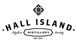 H I HALL ISLAND DISTILLERY HIGHEST QUALITY EST. 2017 logo