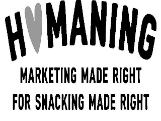 H MANING MARKETING MADE RIGHT FOR SNACKING MADE RIGHT logo