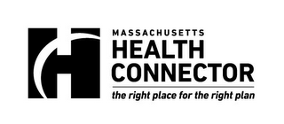 H MASSACHUSETTS HEALTH CONNECTOR THE RIGHT PLACE FOR THE RIGHT PLAN logo