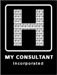 H MY CONSULTANT INCORPORATED 01011010101010101010110101010101010101101010101010101010101010101010101010101010101010101010101011010101010101010110101010101010101011010101010101 logo