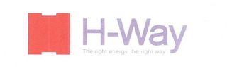 H-WAY THE RIGHT ENERGY, THE RIGHT WAY logo