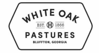 H WHITE OAK PASTURES EST. BLUFFTON, GEORGIA 1866 logo