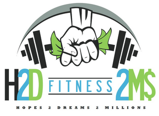 H2D FITNESS 2M$ HOPES 2 DREAMS 2 MILLIONS logo