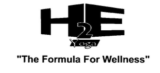 H2E YOGA "THE FORMULA FOR WELLNESS" logo
