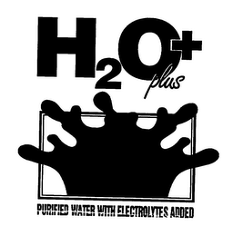 H2O + PLUS PURIFIED WATER WITH ELECTROLYTES ADDED logo