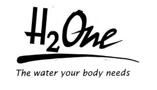 H2ONE THE WATER YOUR BODY NEEDS logo
