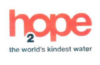 H2OPE THE WORLD'S KINDEST WATER logo
