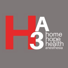 H3A HOME HOPE HEALTH ANESTHESIA logo