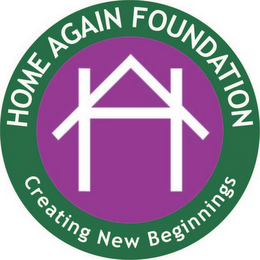 HA HOME AGAIN CREATING NEW BEGINNINGS logo