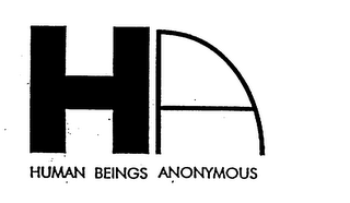 HA HUMAN BEINGS ANONYMOUS logo
