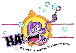 HA! IT'S NOT JUST LAUGHTER, IT'S HAPPILY AFTER! logo