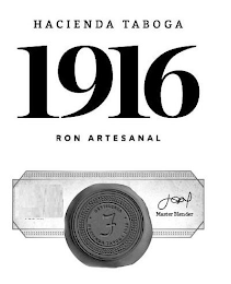 HACIENDA TABOGA 1916 RON ARTESANAL DESTILERIA HACIENDA TABOGA 1916 MASTER BLENDER F logo