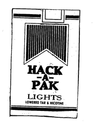 HACK-A-PAC LIGHTS LOWERED TAR & NICOTINE logo