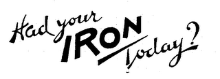 HAD YOUR IRON TODAY? logo