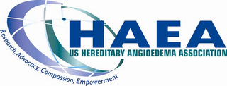 HAEA US HEREDITARY ANGIOEDEMA ASSOCIATION RESEARCH, ADVOCACY, COMPASSION, EMPOWERMENT logo